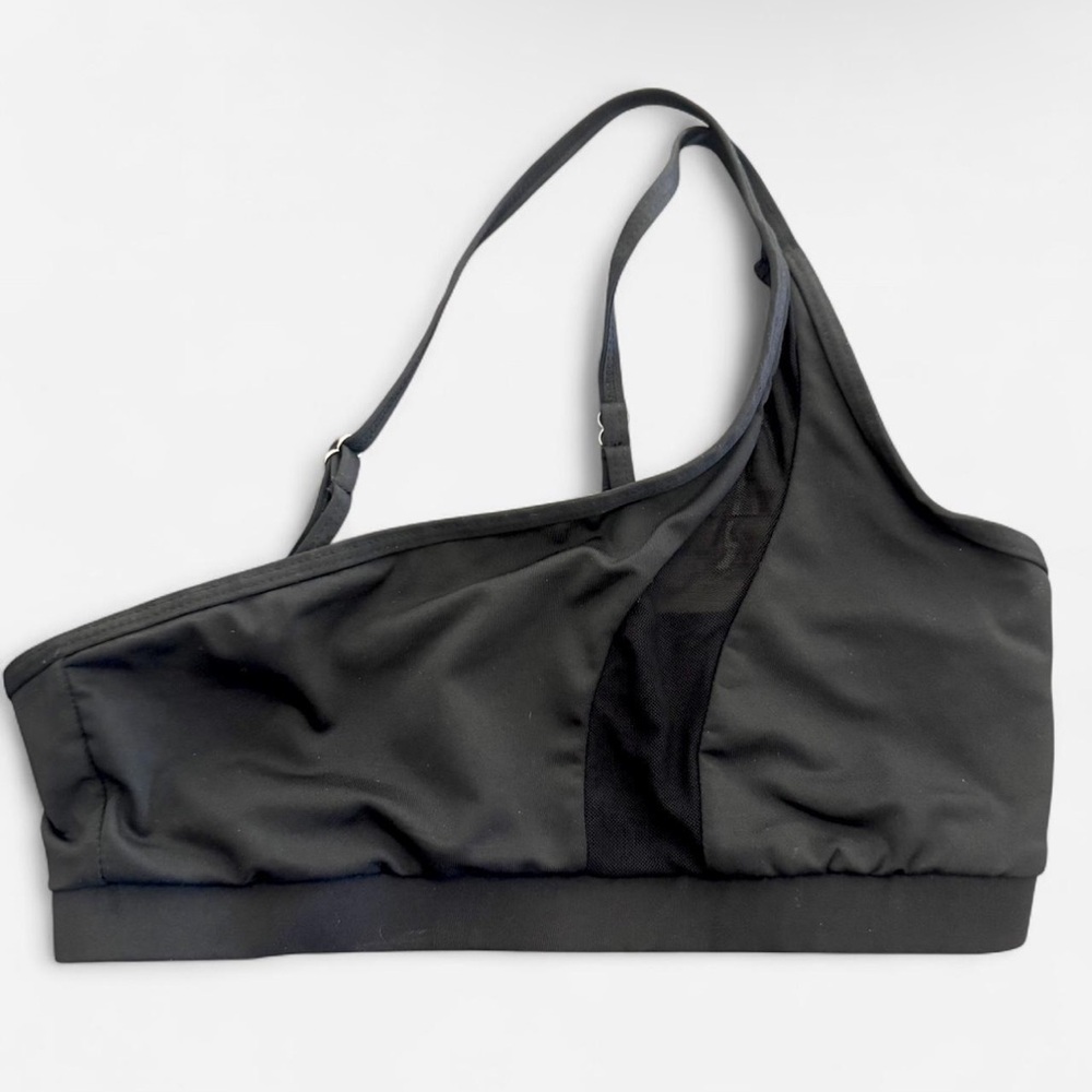 Women's Black Asymmetrical Sports Bra